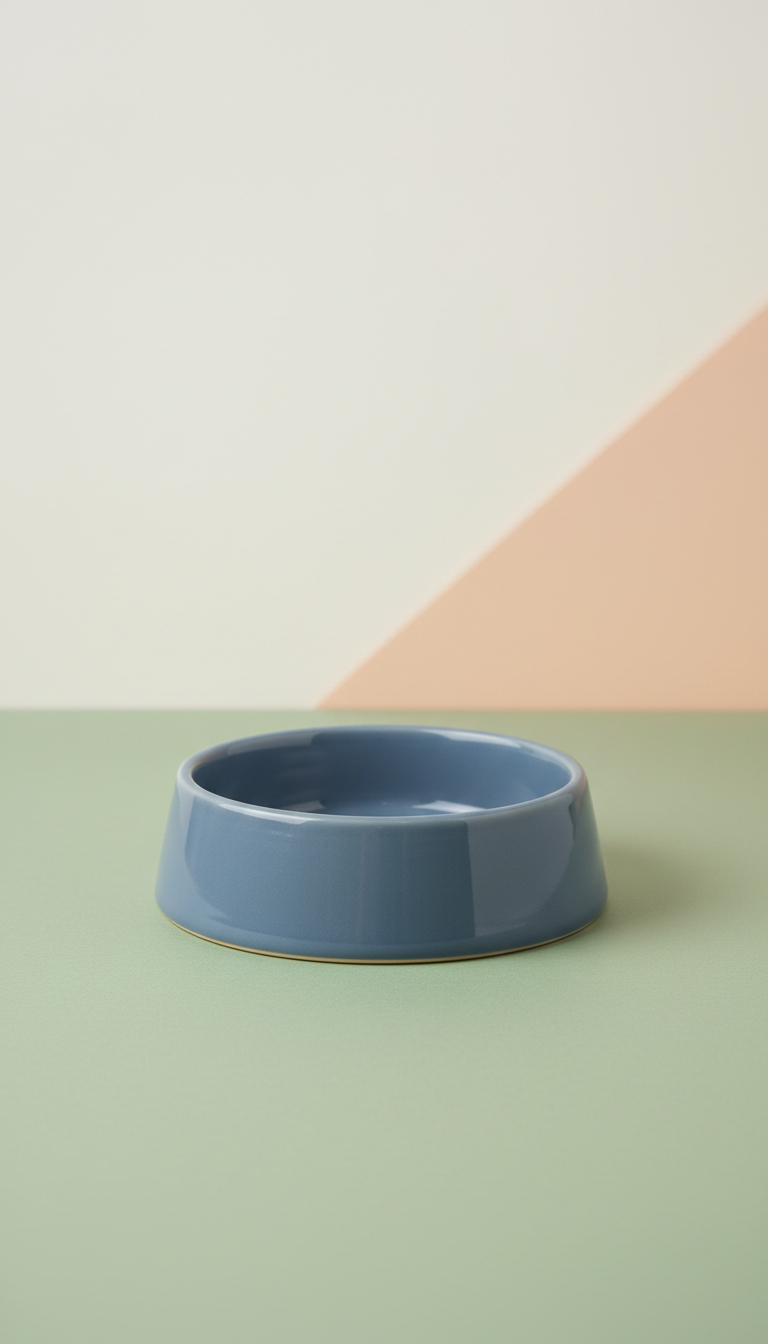 Ceramic pet bowl in slate blue