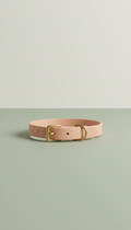 Minimalist dog collar in blush peach leather